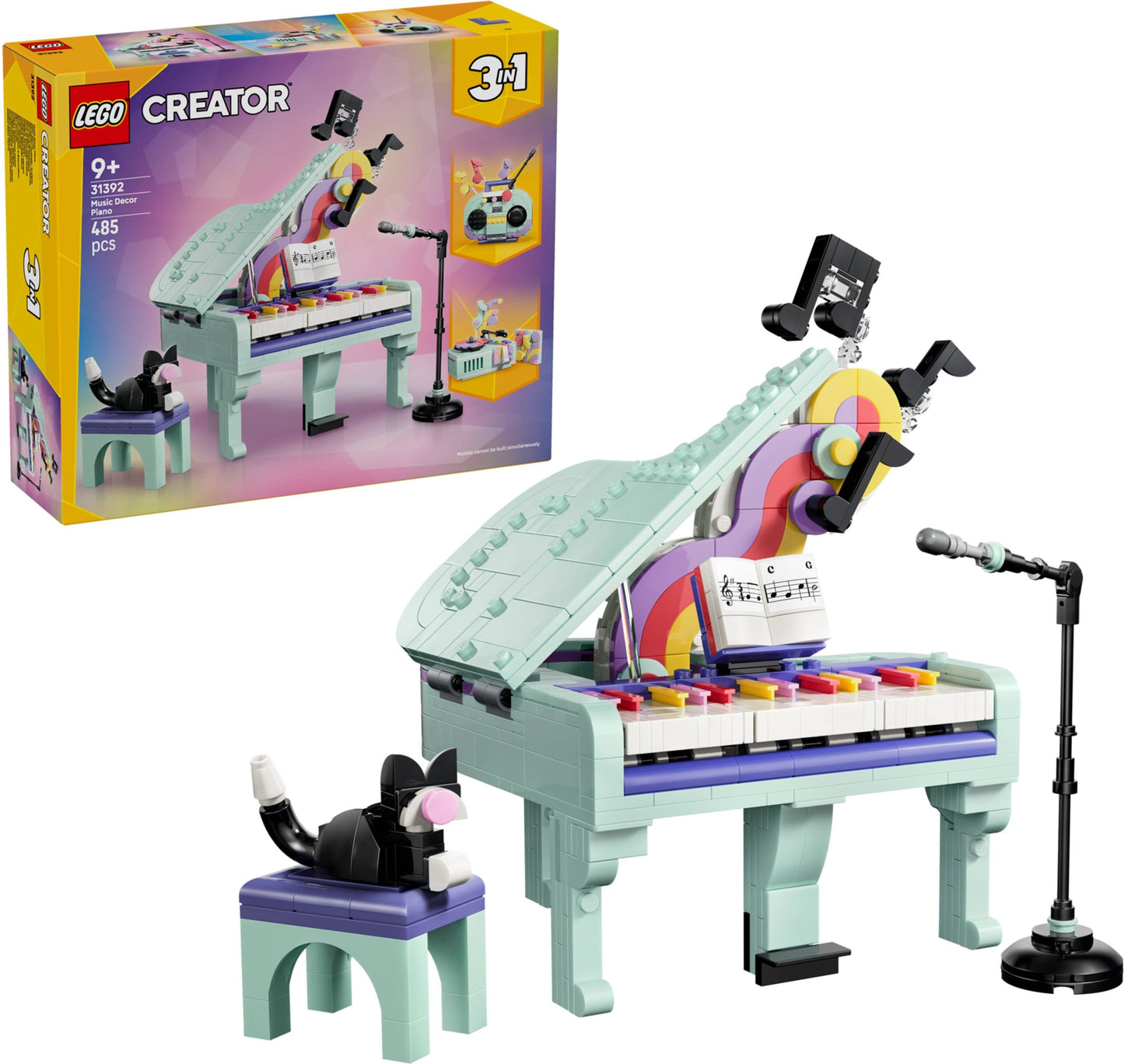 31392 Music Decor Piano with Cat