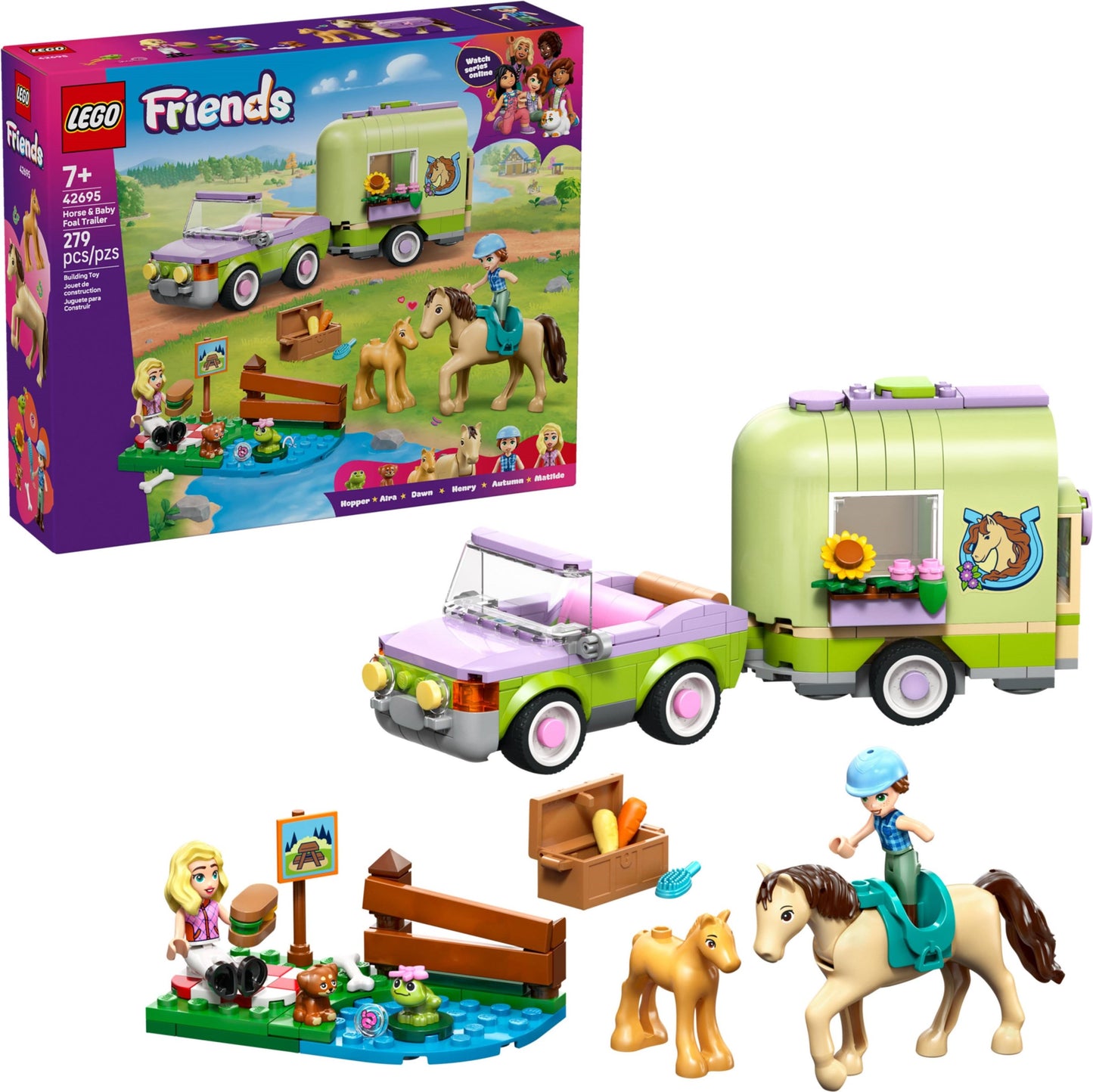 42695 Horse & Baby Foal Trailer