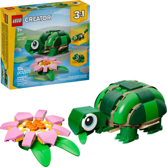 31377 Turtle with a Water Lily Flower