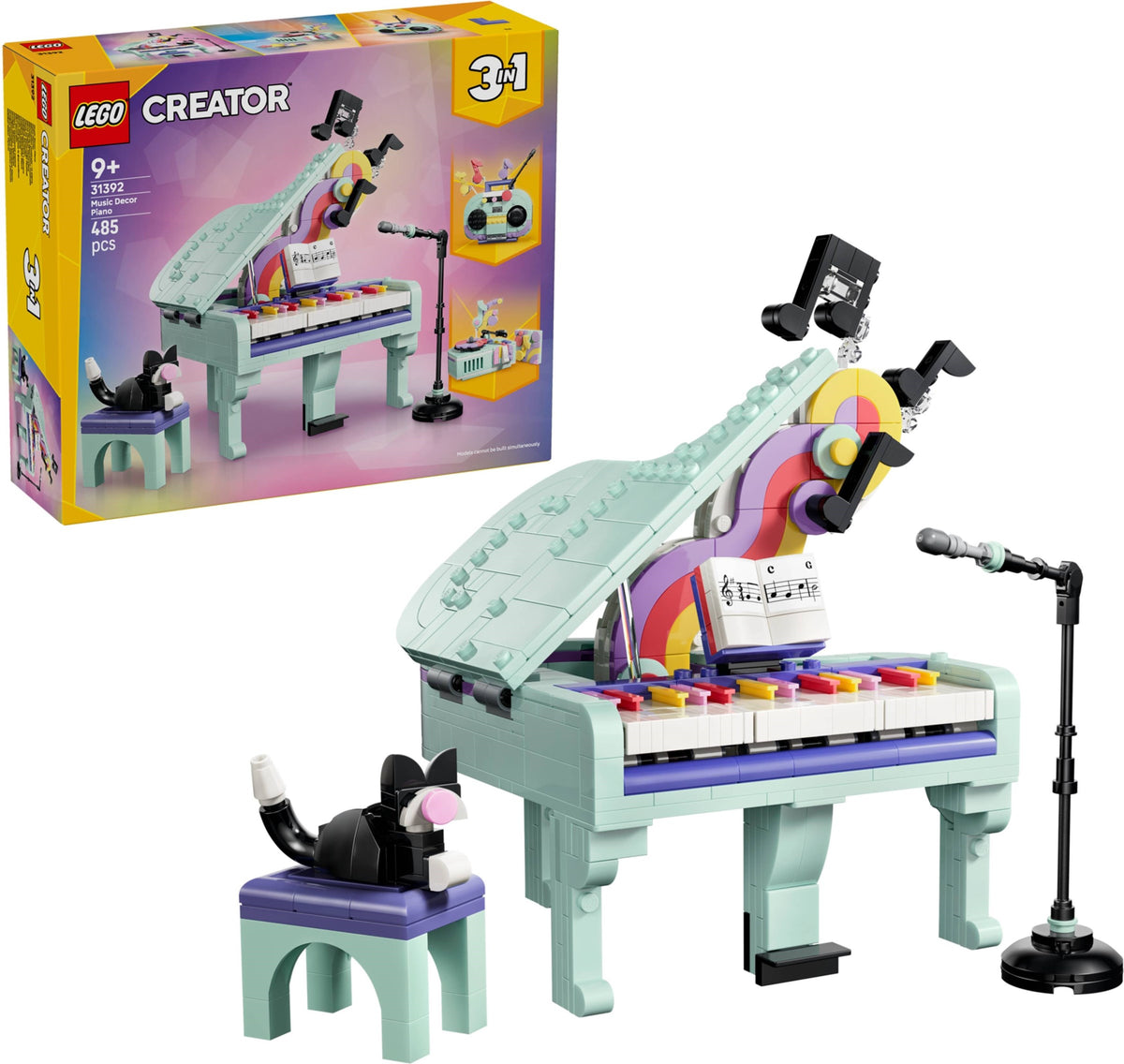 31392 Music Decor Piano with Cat