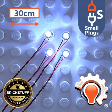 Pico LED Lights, Cool White with 30cm (12in) Cables (4-Pack)