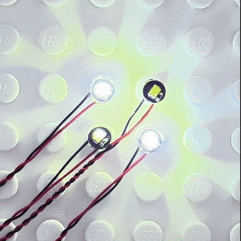 Pico LED Lights, Flashing White with 30cm (12in) Cables (4-Pack)
