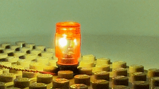 4-LED Rotating Micro Beacon with Cool White LED Lights